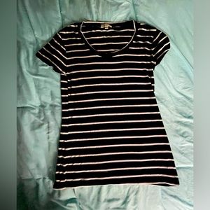 Zenana Outfitters Black & White Striped shirt. Size L